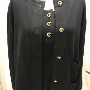 Salvatore Ferragamo Black Knitted jacket and sweater set
